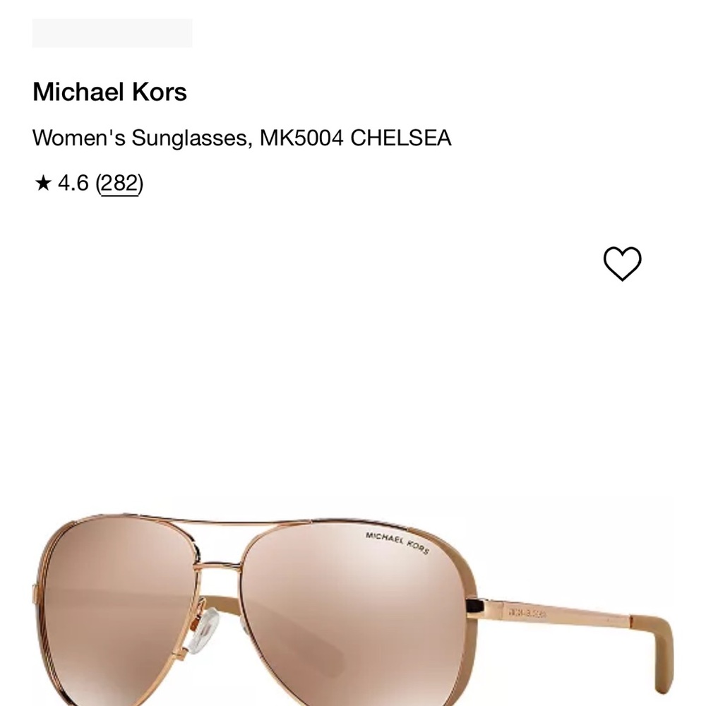 Michael Kors Gold Aviator Sunglasses